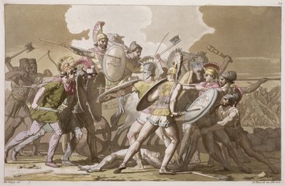 Greci e Troiani combattono per il corpo di Patroclo, tavola 34 da 